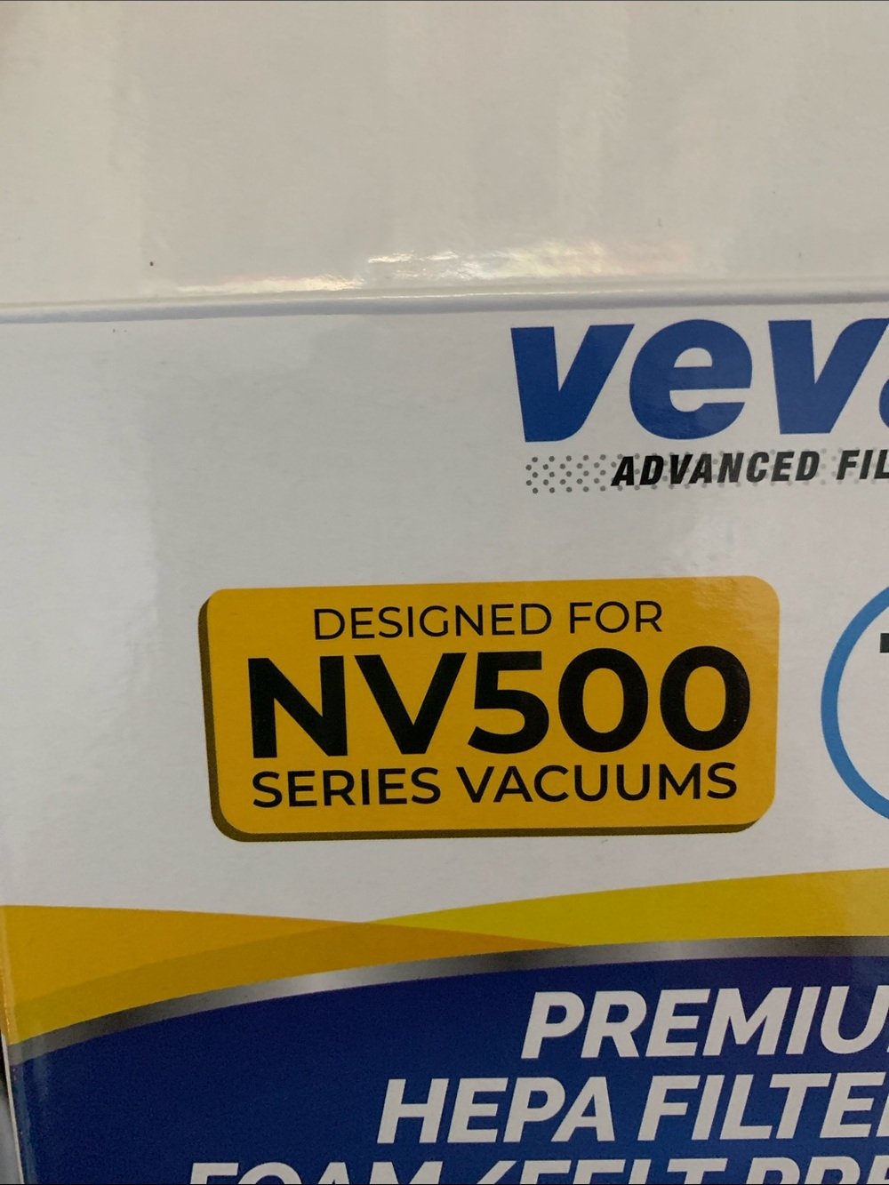 NV500 Series Vacuum HEPA Filter - Yellow/Blue Packaging